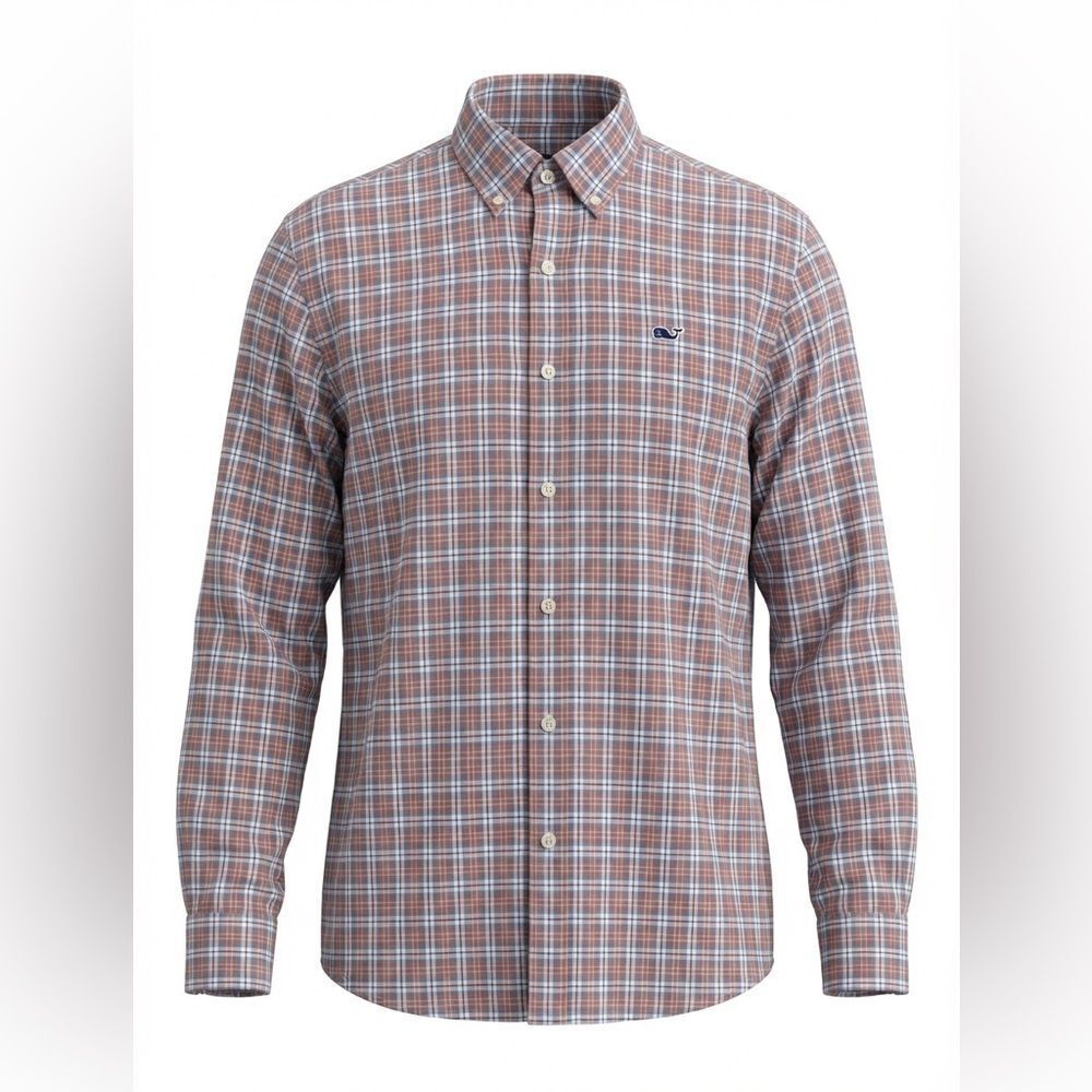 VINEYARD VINES MENS LIGHT FLANNEL SHIRT SIZE XL BLUE WITH STRIPES
